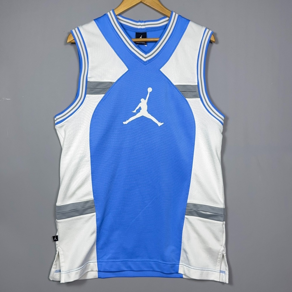 Jordan Mesh Basketball Jersey Mens Size Small Jumpman Blue White